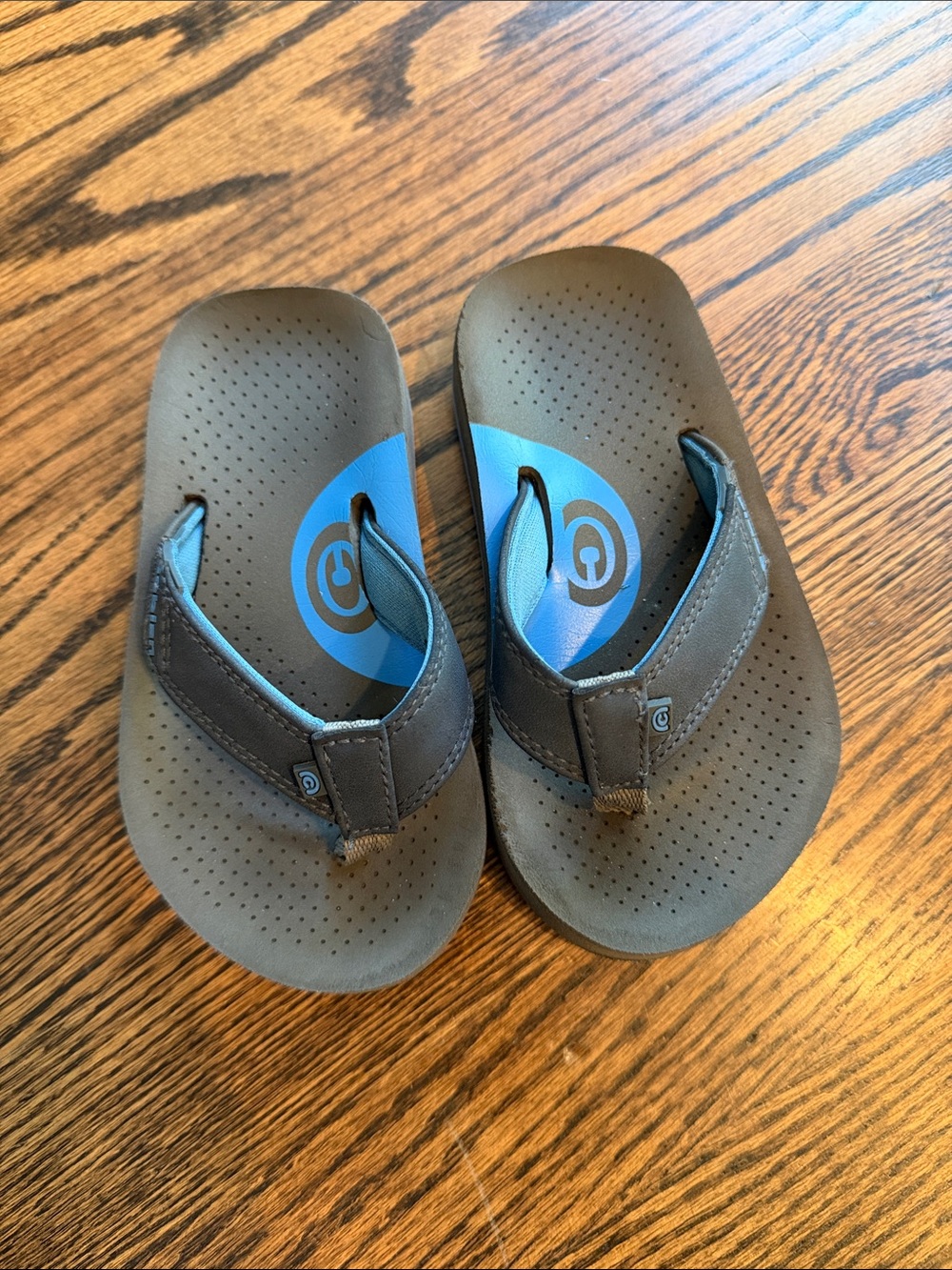 Kids Cobian Flip Flop Sandals with Blue Insole Accent